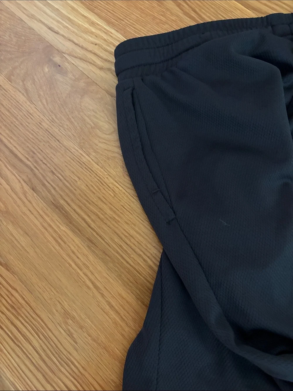 Boys GAP Black Athletic Shorts with Light Gray Hem